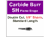 Flame Shape Double Cut Carbide Burrs (Sizes)