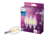 LED Daylight Bent Tip Decorative 60W Light Bulb, 3 Pk