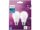 LED Ultra Definition 40W Daylight A19 Light Bulb, 2 Pk