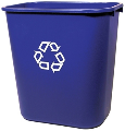 Rubbermaid Deskside Recycle Wastebasket 28 Qt, Blue