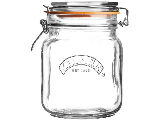 Square Clip Top Glass Storage Jar, 34 Oz