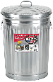 Galvanized Sheet Trash Can With Lid 20 Gallon