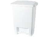 Step-On White Wastebasket, 33 Qt