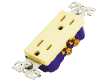 Eaton Wiring 1107V-BOX Duplex Receptacle, 15 Amp Ivory