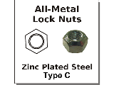 Lock Nuts Zinc Plated Steel Type C