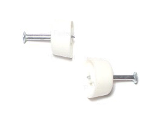 Shelf Support Flattened Nail-In White Plastic