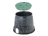 10 In Round Black and Green Valve Box with Cover