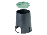 7 In Round Black and Green Valve Box with Cover