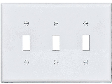 White Switch Plate, 3 Gang