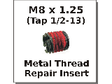 M8 x 1.25 Metal Thread Repair Insert