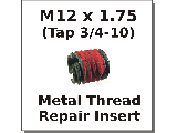 M12 x 1.75 Metal Thread Repair Insert