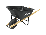 Poly Wheelbarrow With Wood Handles, 6 Cu Ft