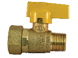 Brass Gas Valve, 1/2 In MIP x CSST