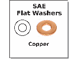 SAE Flat Washer - Solid Copper (Sizes)