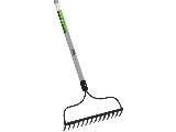 Steel Bow Garden Rake, 14-Tine w/ 50 In Fiberglass Handle