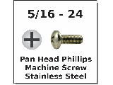 1/4-20 Phillips Pan Head Sheet Metal Screws Stainless