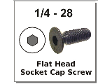 1/4-28 Flat Head Socket Cap Screw (Lengths)