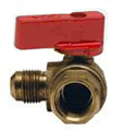 AGA Angled Gas Ball Valve, 3/8 In Flare x 1/2 In FPT