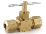 Compression Needle Shutoff Valve, 3/8 In x 3/8 In