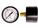 2 In Steel  Pressure Gauge 15 PSI, 1/4 In Center Back Mount