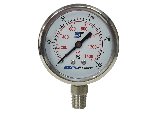 2-1/2 in Stainless Liquid Pressure Gauge 100 PSI, 1/4 In SS Bottom