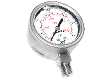 2-1/2  In Stainless Pressure Gauge 100 PSI, 1/4 In SS Bottom