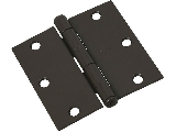 Square Corner Oil Rubbed Bronze Steel Door Hinge, 3-1/2 In