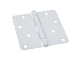 Round Corner White Door Hinge, 4 In