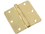 Round Corner #512RC Satin Brass Door Hinge, 3-1/2 In