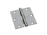 Square Corner Door Hinge Satin Chrome, 3 1/2 In