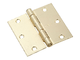 Square Corner #V512 Satin Brass Door Hinge, 3-1/2 In