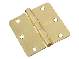 Round Corner #512RC Satin Brass Door Hinge, 3-1/2 In