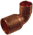 90 Degree Copper Sweat Reducing Elbow, 3/4 In x 1/2 In