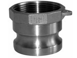 Stainless Steel Cam & Groove Coupling, FNPT x Male Adapter (Sizes)