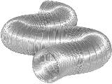 Flexible Aluminum  Duct, 3 In x 8 Ft