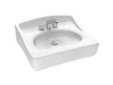 Rectangular Wall Mount Porcelain Lavatory, White