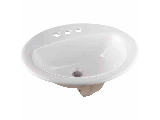 Oval Drop-In Bathroom Sink, White