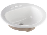 Round Porcelain Lavatory Bowl, White