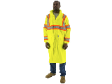 High Visibility Waterproof Rain Coat with DOT Striping, 48 In