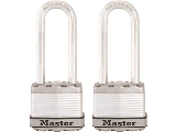 Master Lock Magnum M1XTLJ Keyed Padlock Stainless Steel, 2 Pack