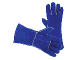 Premium Leather Welding Gloves, Blue