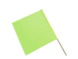 Lime Traffic Flag With Handle, 18 In x 18 In