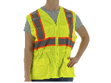 High Visibility Women's Mesh Vest With Dot Striping (Sizes)