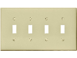 Ivory Switch Plate, 4-Gang