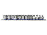 Railed Metric Socket Set, 3/8 in