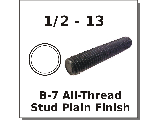 1/2" All Thread B-7 Studs Grade A193 Plain Finish