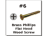 #6 Brass Flat Head Phillips Wood Screws