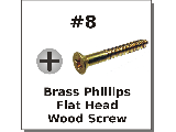 #8 Brass Flat Head Phillips Wood Screws