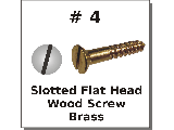 #4 Flat Slot Wood Screws Brass