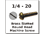 1/4-20 Brass Round Head Slotted Mach Screws